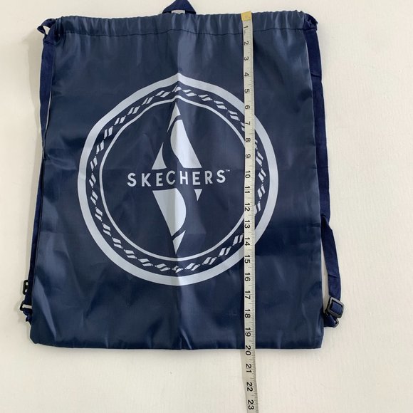 SKECHERS Brand New Unisex Drawstring Backpack Blue 100% Polyester Lightweight - Picture 9 of 14